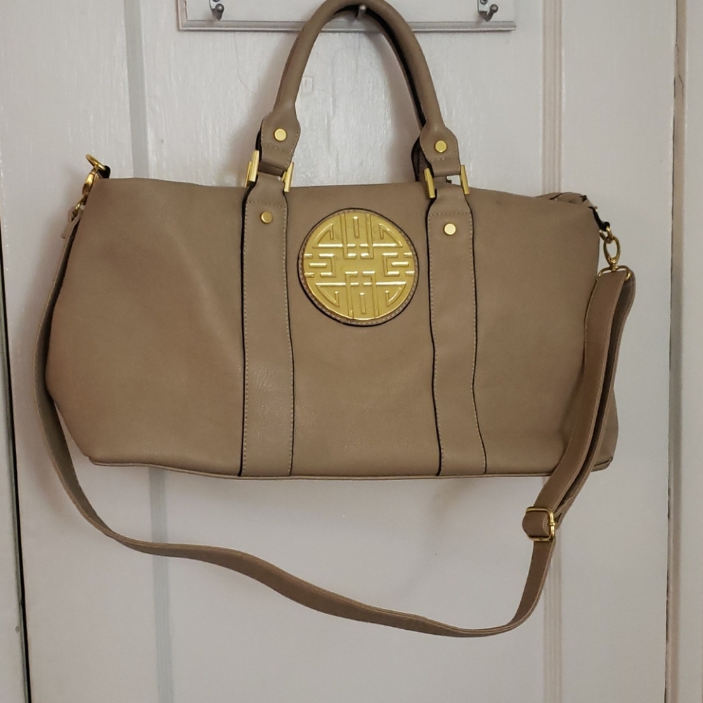 Large cream/tan satchel bag
